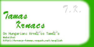 tamas krnacs business card